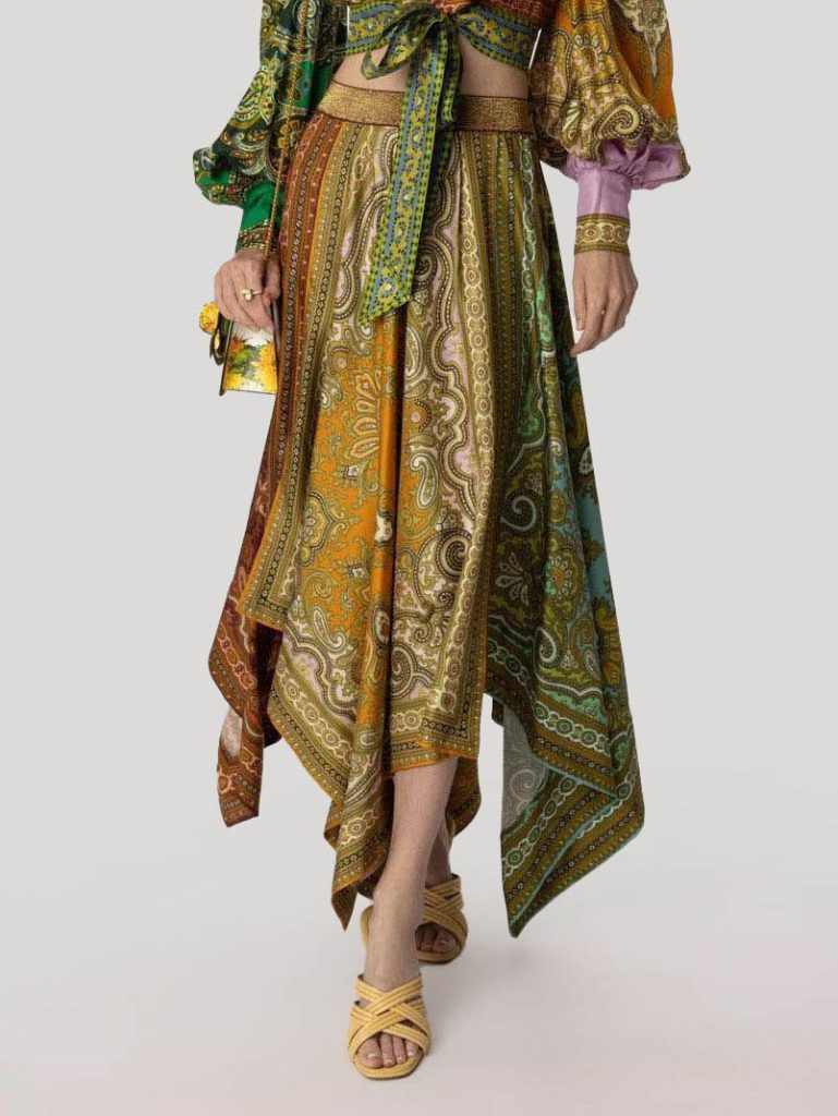 Printed Satin Two-Piece Set