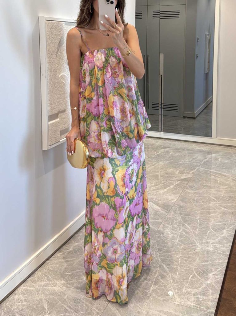 Floral Spaghetti Strap Two-Piece Set