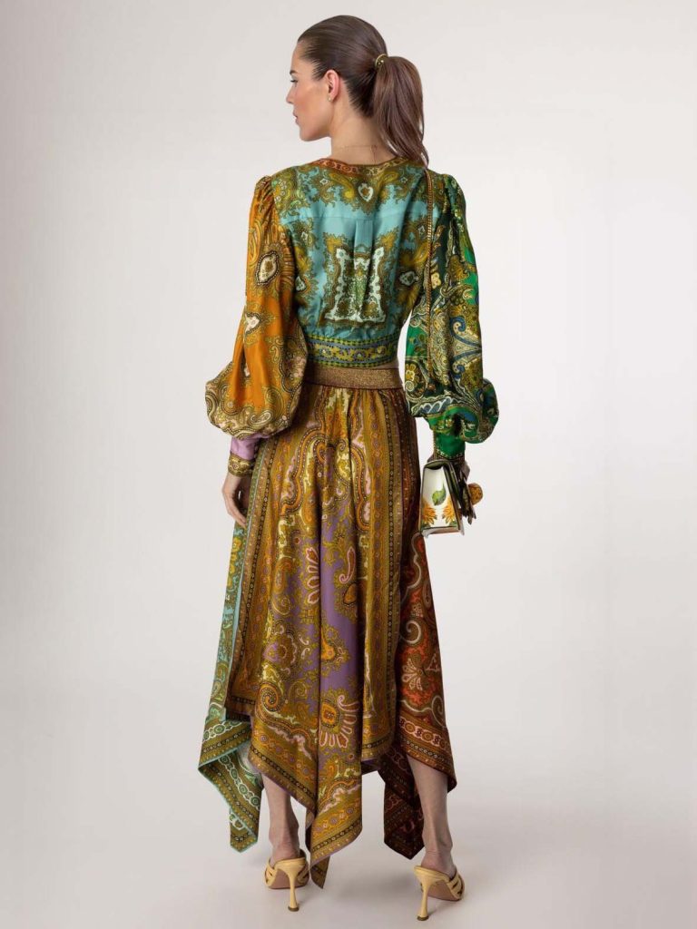 Printed Satin Two-Piece Set