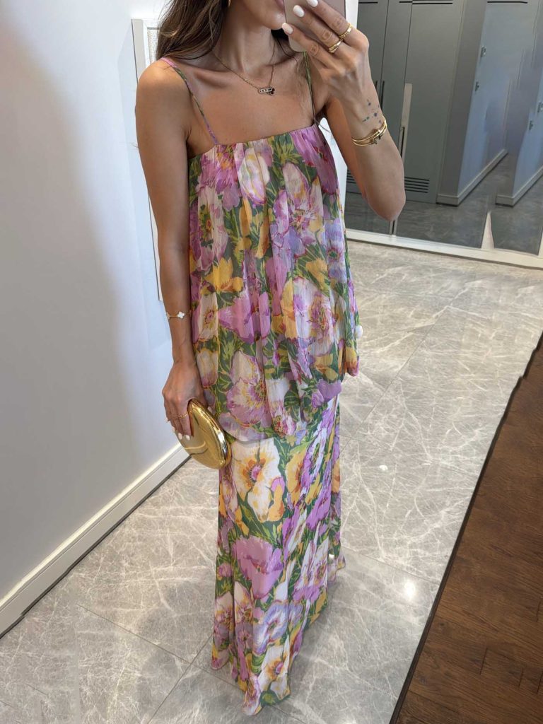 Floral Spaghetti Strap Two-Piece Set