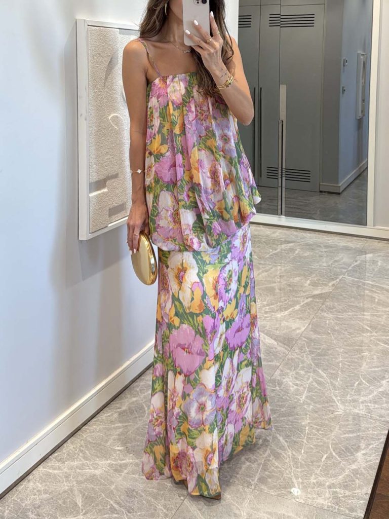 Floral Spaghetti Strap Two-Piece Set