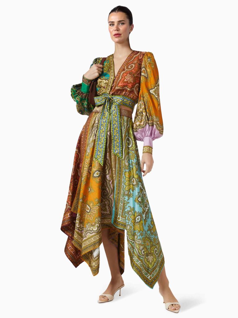 Printed Satin Two-Piece Set